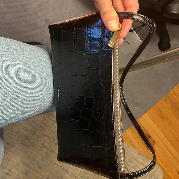 Mansur Gavriel Gaia Shoulder Bag Chocolate Croc NWT - Picture 8 of 8